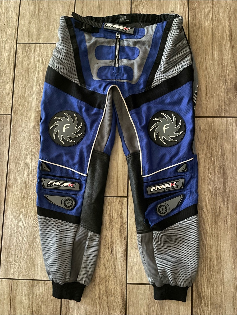 Vintage Freek Racing Blue and Gray Motorsport Pants, Size 34